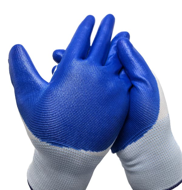 6 par havearbejds handsker til mænd, åndbare gummibeklædte handsker