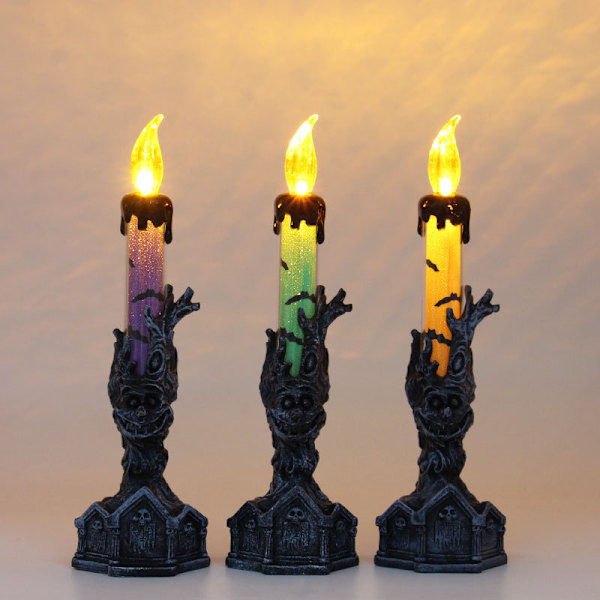 3 stk Halloween dekorative blinkende stearinlys LED for hjemmet