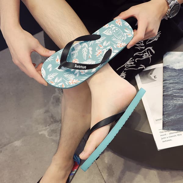 Sorte og brune prints, sæt med to, forår, dames flip flops, S