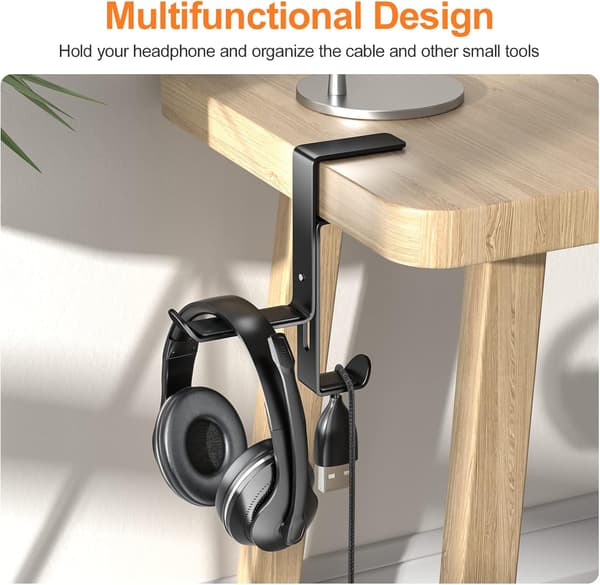 Skrivebords Gaming Headset Stativ, Multifunktionelt Headset Holder med