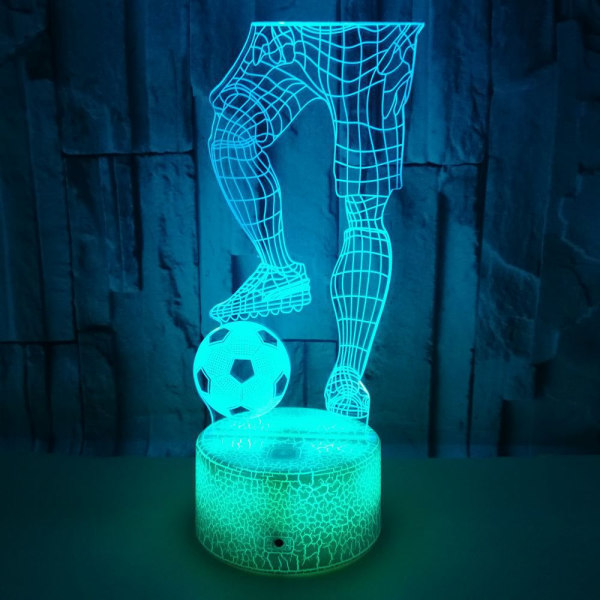 Jalkapallon yövalo, 3D LED-lamppu Optinen illuusio yövalo
