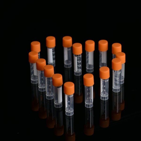 Test Tube with Screw 500 Pieces 2Ml Plastic Frozen Test Tubes Vi