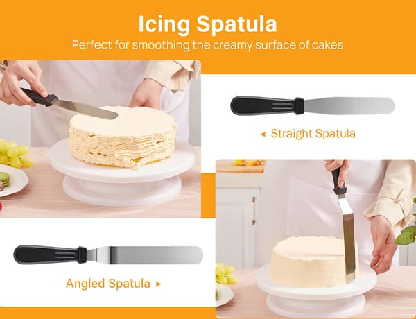 Roterende kageplade med 2 glasurske og 3 glasursmoother