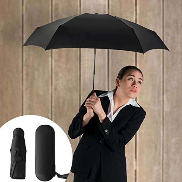 Reiseparaply, 6 ribber miniparaply Liten UV-paraply med caps 790a | Fyndiq