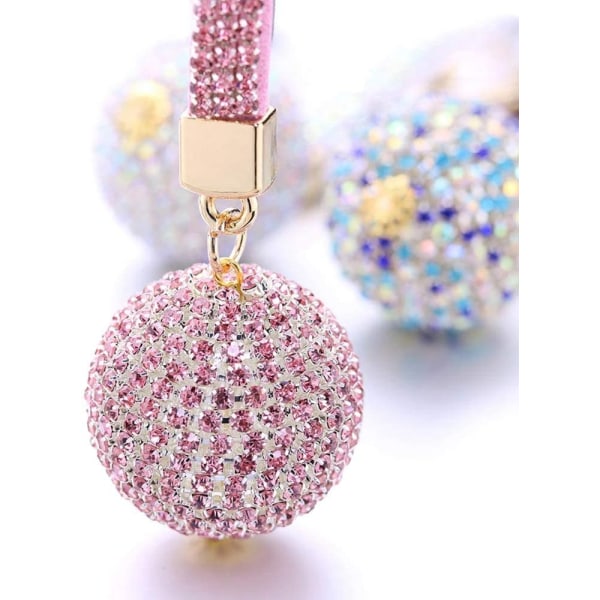 Nyckelring med kristallkula, Bling Rhinestone Pendant Keyring Charms Nyckelring för handväska, bilnyckelhållare, AB-färg