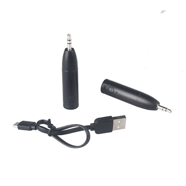To-delt sort Bluetooth-lydmodtager, Bluetooth 5.0-modtager, Bluetooth Aux-adapter/bærbart trådløst billydsæt m