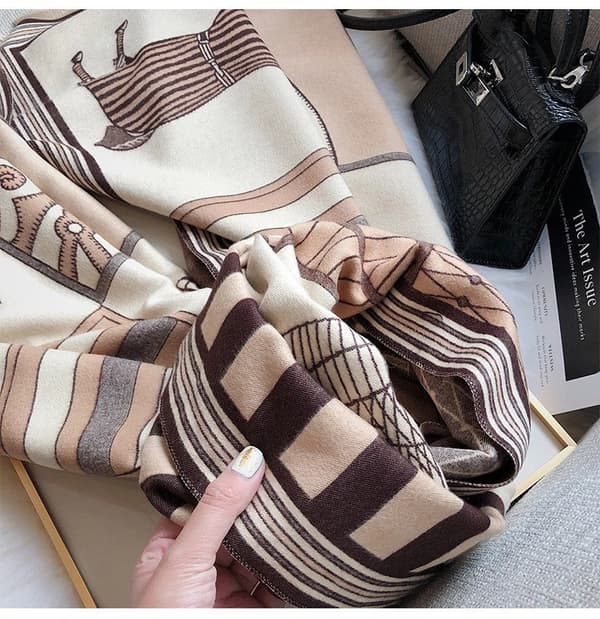 Vinter Pashmina Sjal Tørklæde til Kvinder Lang Stor Tyk Varm Rever