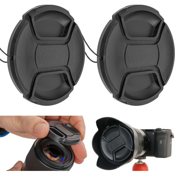 2 Pcs Camera Lens Cap, diameter Ø 46 mm, Snap On Protection Cap,