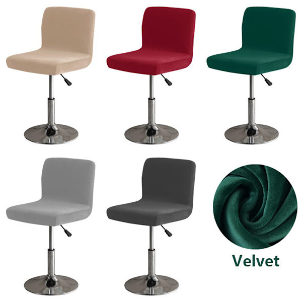 Svart barstol stolsöverdrag set om 6 avtagbara stretch stolsöverdrag med ryggstöd