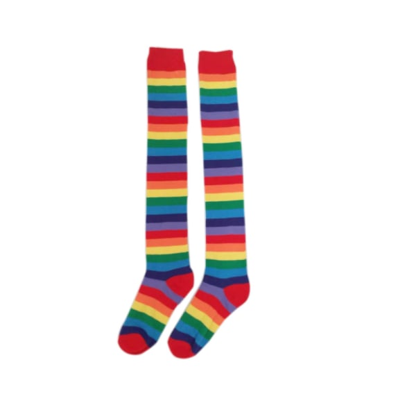 Rainbow Stripe Mid - sylinder sokker, middels tykkelse, ingen overkn a358 |  Fyndiq