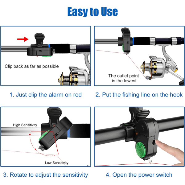 4 kappaleen kalastuksen syöttihälytin, herkät elektroniset kalastushälyttimet I
