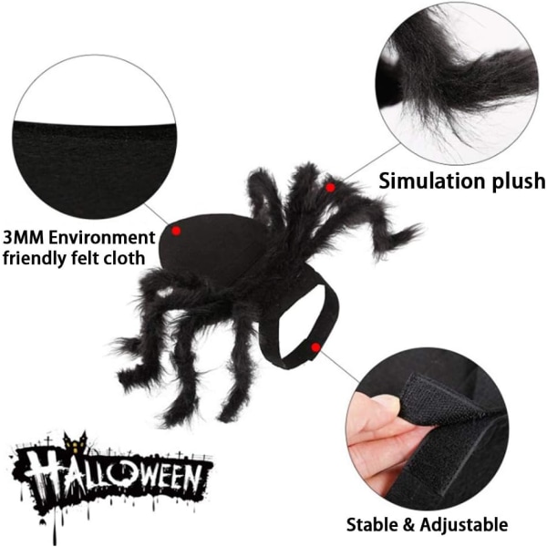 Halloween edderkop kostume til kæledyr - Størrelse M