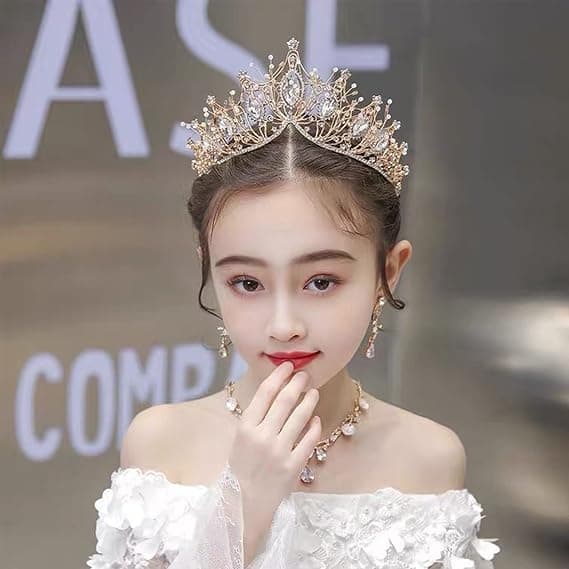Diamantkrone Hodeplagg (Gull), Prinsesse Brud Krystall Diamant, H
