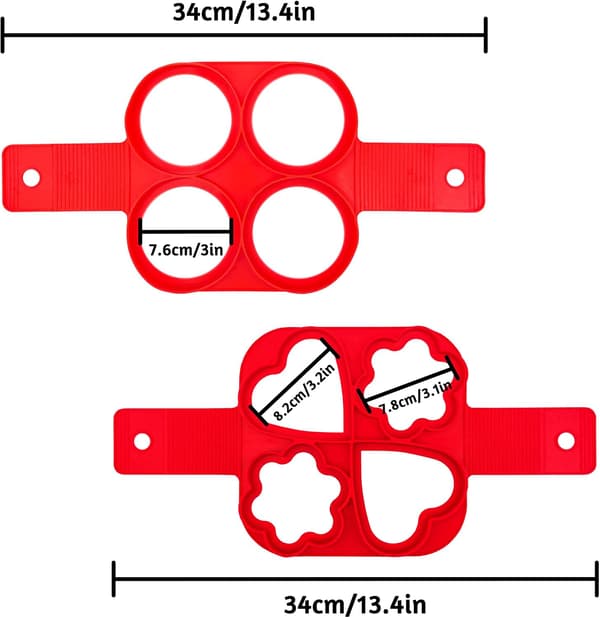 2 stk. Silikonpannekakeform, Non-Stick kakeform, Egnet for Panc