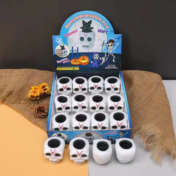 4 Pack Halloween Skull Soft Toys Cute Black Bat Legetøj Stress Reli