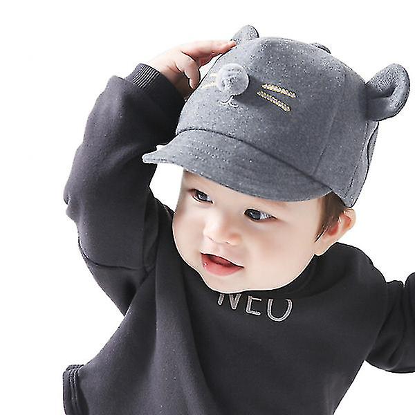 Barne Baby Bunny Rabbit Visor Baseball Cap Bomull Mørk Grå