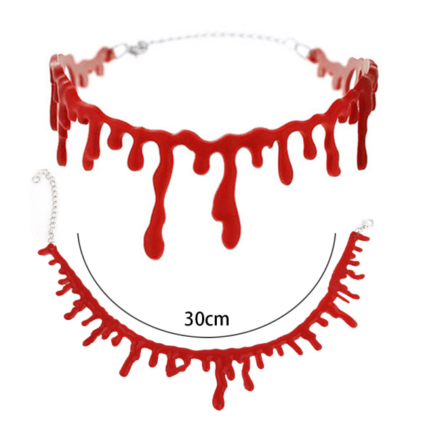 3-pak dryppende blod Halloween-fest choker-halskæde vampyr Co