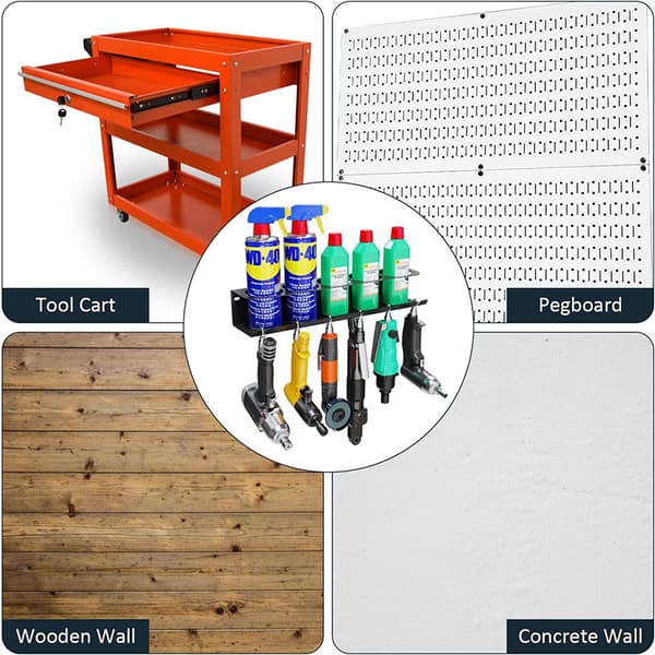 Vægmonteret spraydåseholder Power Tool Organizer Multifunktiona
