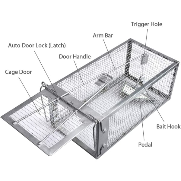 Human Moshälla Fångstbur för Råttor och Möss, Inomhus och Utomhus