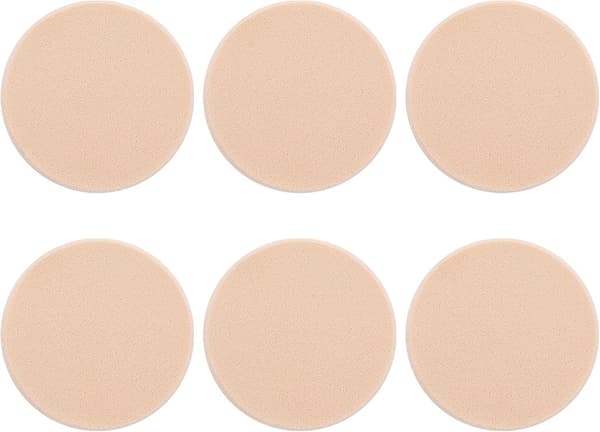 Sæt med 6 mini runde hypoallergene makeupsvampe til foundation