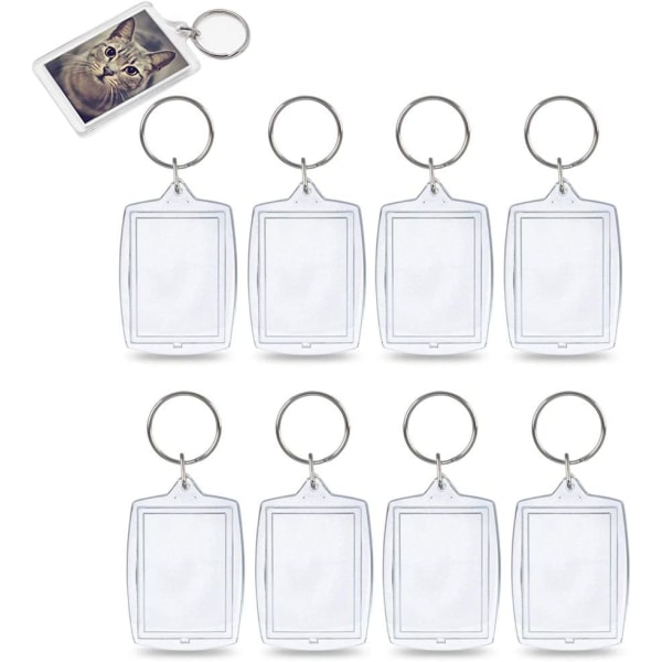 25 st (60x32mm) Foto Nyckelringar, Transparent Foto Nyckelring DIY C