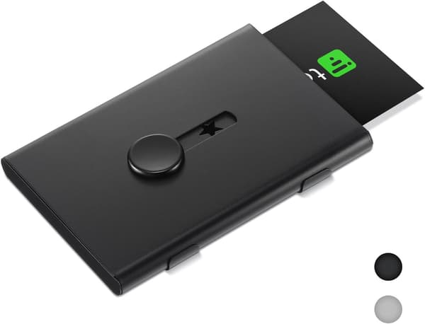 2-pack visitkortshållare, visitkortsfodral med tumdrivning