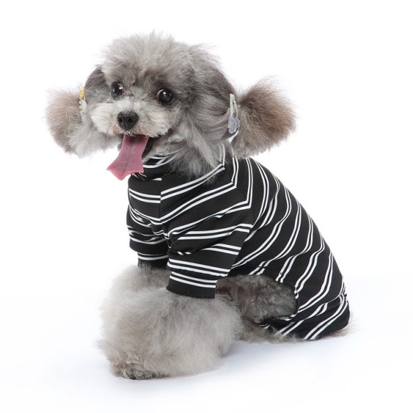 PET Summer t - paita (Black Stripe - S), 4-jalkainen raidallinen koira pa