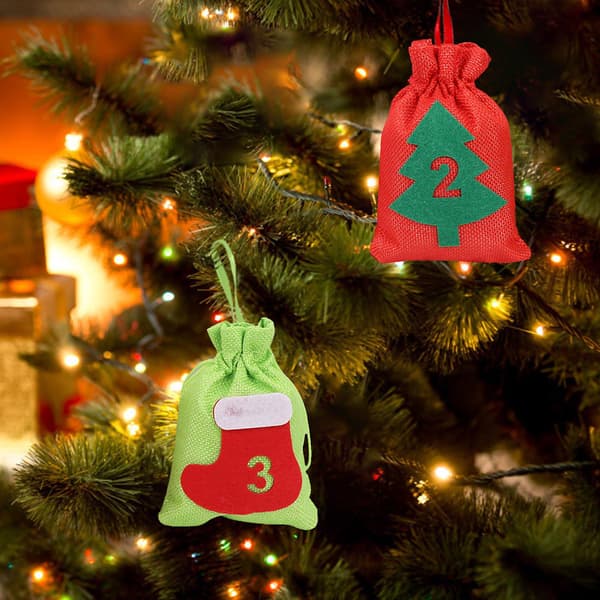 Jutepose Adventskalender Stoffpose Til Barn Kvinner Og M