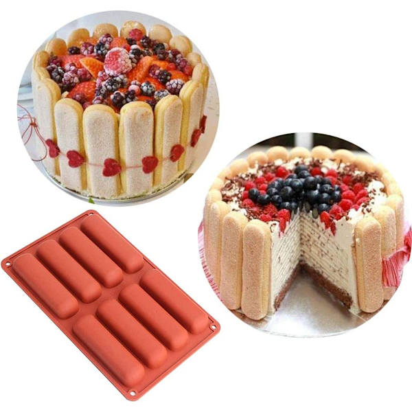 2 kappaletta suorakulmainen silikonimuotti, kakkumuotimuotti, suorakulmainen Co