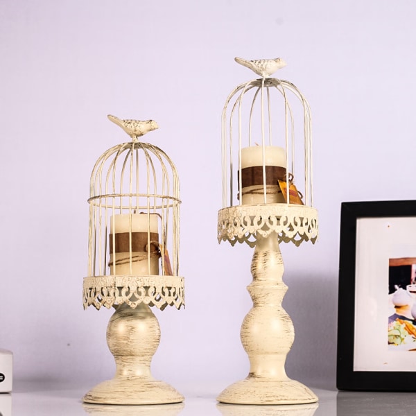 Vintage lintuhäkki kynttilänjalka, hääpöytä koristeellinen kynttilä