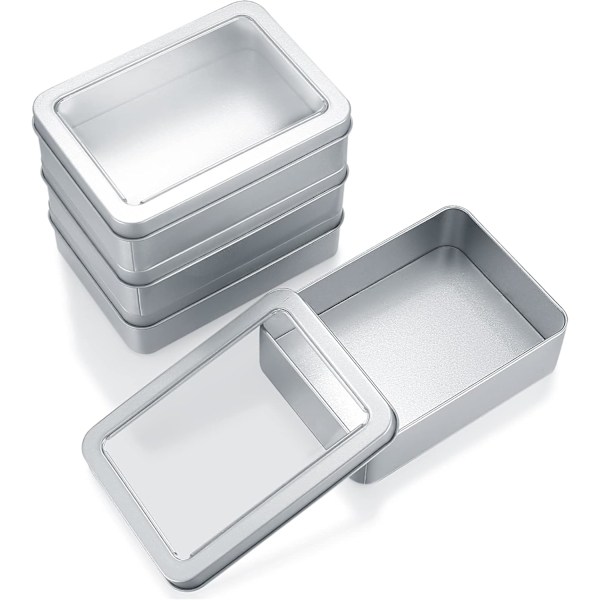 Små metalæsker med låg fra Pieces, bærbar tom kosmetikbeholder i metal, opbevaringsæsker i metal 12,5 x 9 x 3,5 cm