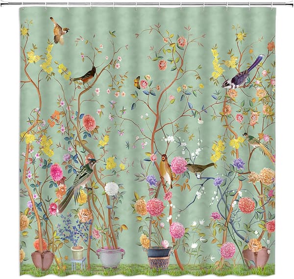 Duschdraperi, Vattentätt, Badrumsgardin, Tryckt Duschdraperi, Polyester, 150x180cm