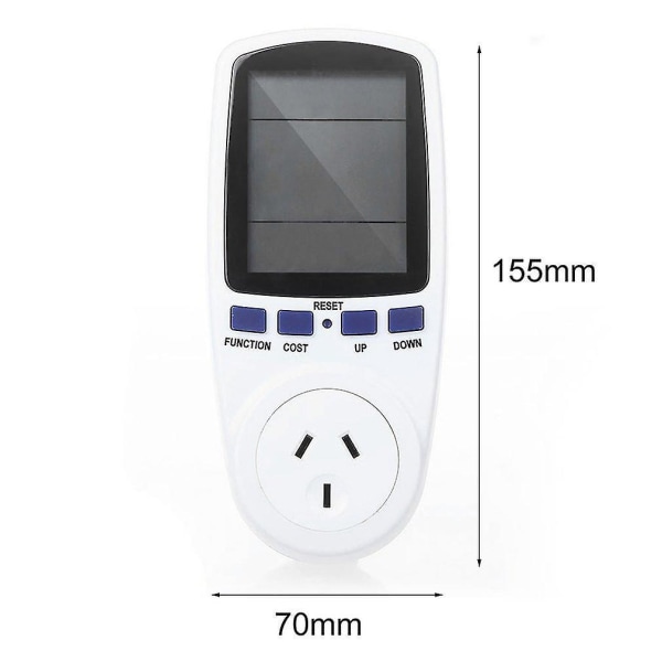 LCD-skærm Digital energibesparende effektmåler 230v 50hz Watt Vo