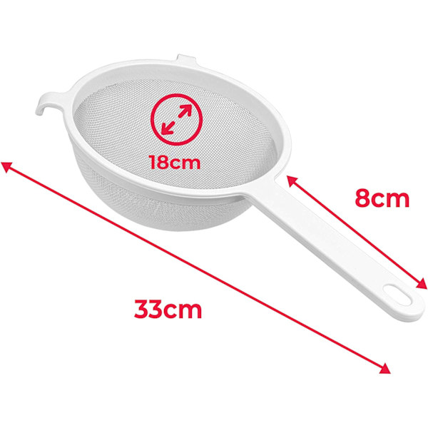 Vit plast kökssil 18 cm
