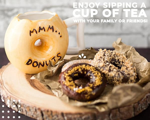 Keramisk Donut Mugg - Läcker Chokladglasyr Donut Mugg w
