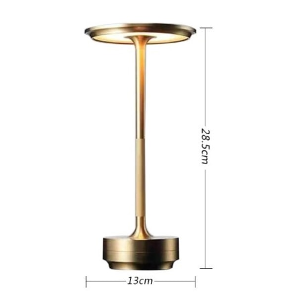 1 Piece Gold Wireless Desk Lamp Dimmable Metal USB Rechargeable D