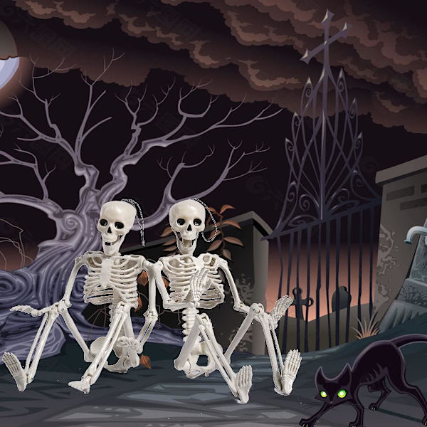 16 tommer Halloween Skelet Fuld Krop Poserbar Bevægelige Jonints til
