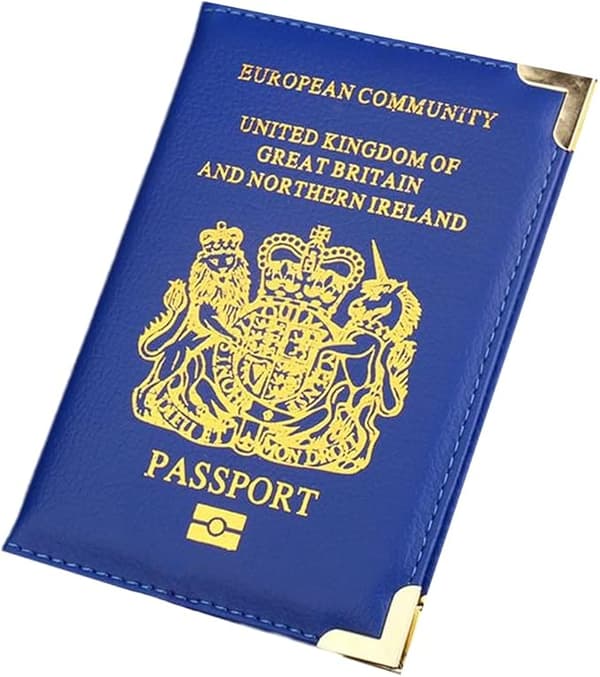 Brittiska pass män och kvinnor plånböcker (blå), rese PU läder