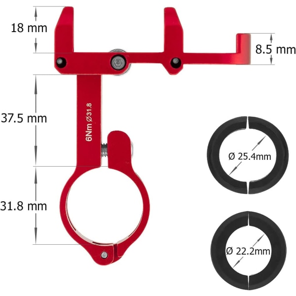 Rød Universal Motorsykkel Sykkelholder for Mobiltelefon, Smartphon