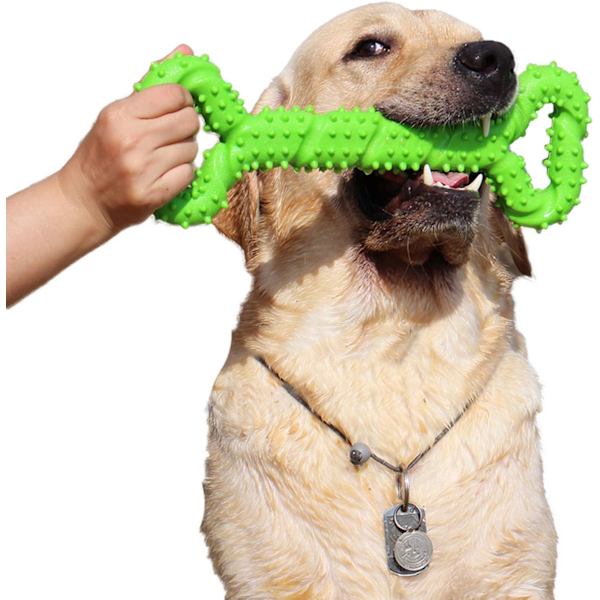 Tug-of-war-benformad tuggleksak i gummi för hundar, konvex design