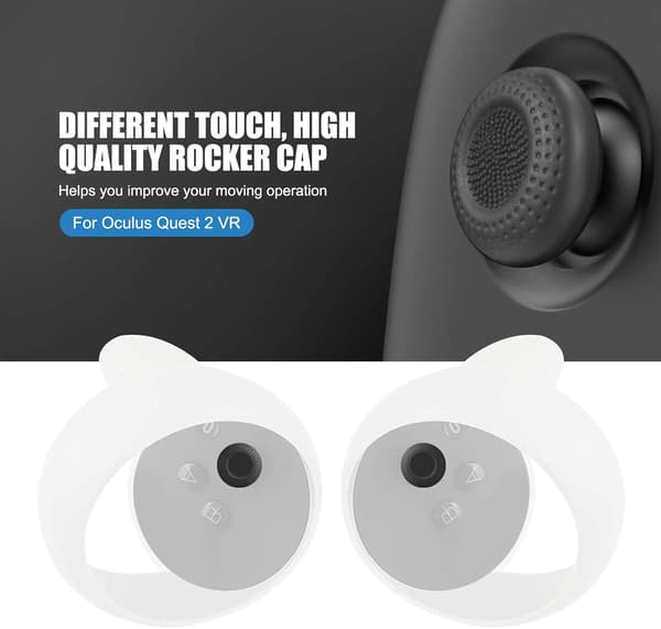 (Svart) Oculus Quest 2 Touch Controller Full Protective Cover med silikonring, Anti-Drop Protective Cover Accessory med justerbar håndstropp