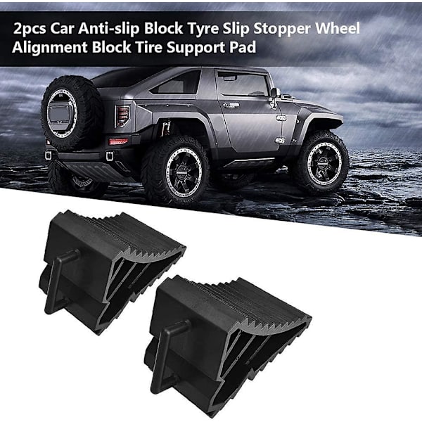2 st Car Anti-slip Block Tyre Slip Stopper Solid Rubber Safe
