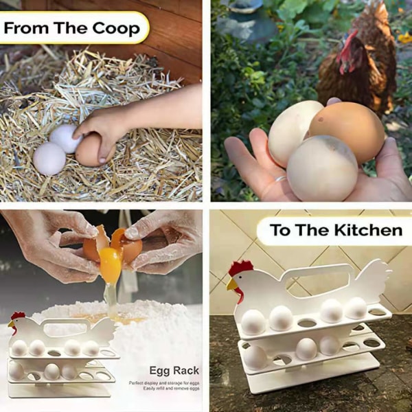Transportabel æggeholder i træ til opbevaring af æg til køkkenæggebakke