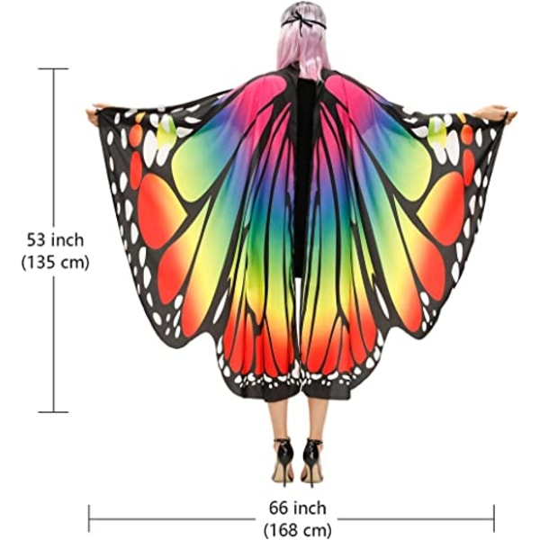 Butterfly Wings Kostym Vuxen Halloween Butterfly Cape