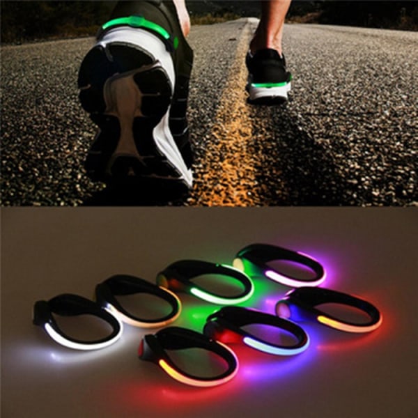 2stk Led Shoe Clip Lights Safety Nattløpeutstyr Nyttig natt