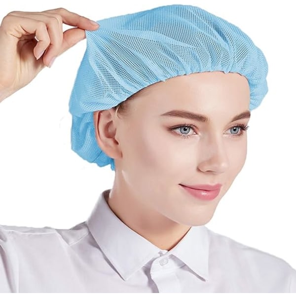 Blå Mesh Cap 5 stk. Beanies Hat Unisex Engangsfisknet Hårnet