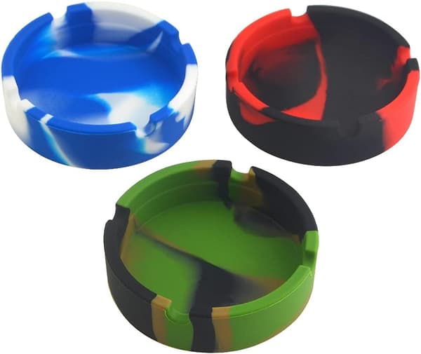 3-pack premium silikon värmebeständiga runda askkoppar för inomhusbruk