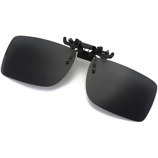 Polariserede Clip-on Solbriller med Flip Up Funktion Anti-Glare-Sort