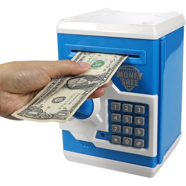 Electronic Piggy Bank with Automatic Money Scroll (Blue), Mini A