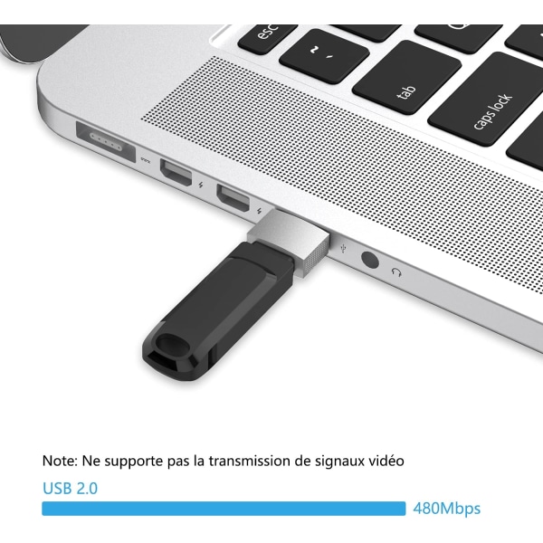 2 USB C hunn-til-USB-hann-adapter (2-pakning), USB-C-hun til U